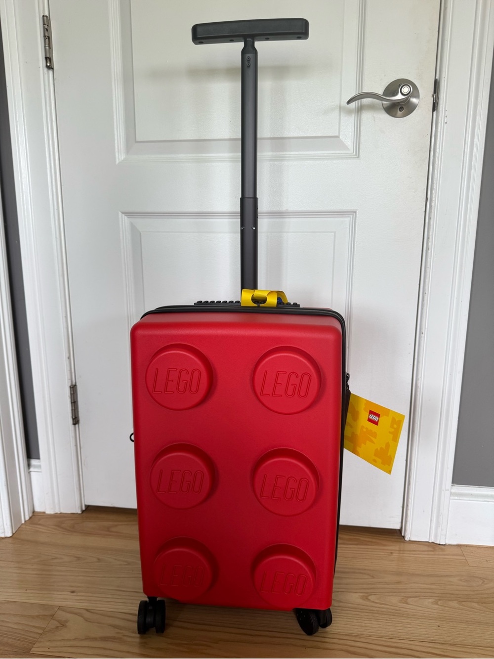 LEGO Carry On Suitcase Hard Shell Spinner Luggage Red Brick NWT Travel Bag